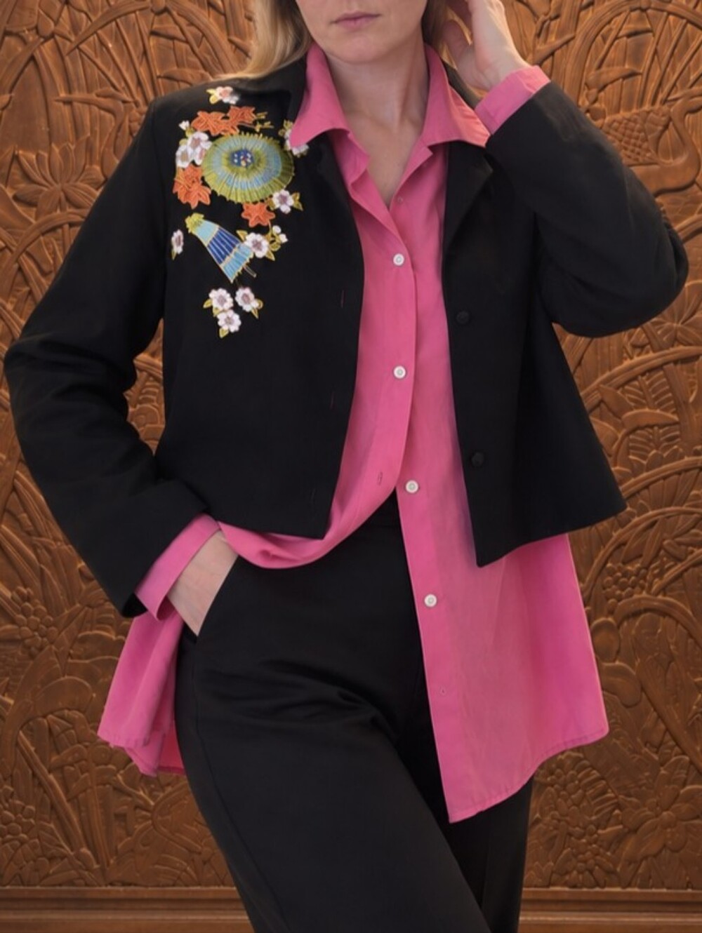 Vintage Pink Button-Down Shirt